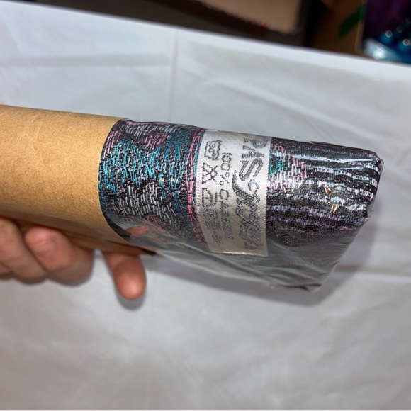 Thailand Silk & Cashmere Scarf - Black with Teal & Pink Paisley - Picture 3 of 5